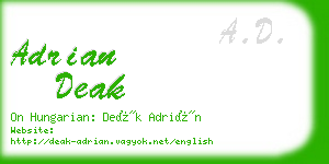 adrian deak business card